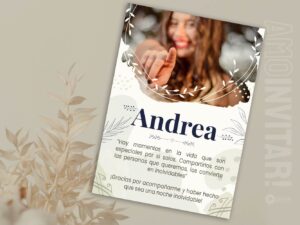 Tarjeta de agradecimiento para 15 años