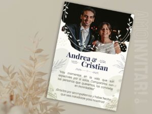 Tarjeta de agradecimiento para boda