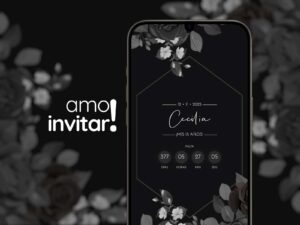 Invitación Web Black 15 años