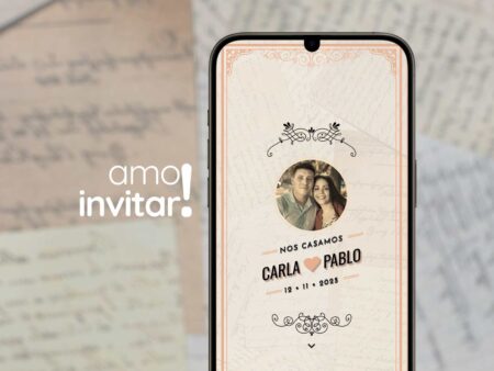 Invitación Digital Vintage Boda