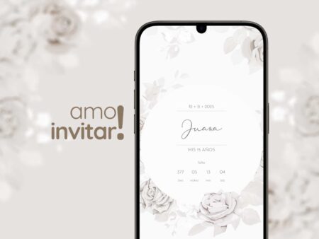 Invitación Digital White 15 años