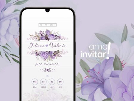 Invitación Digital Lila Boda