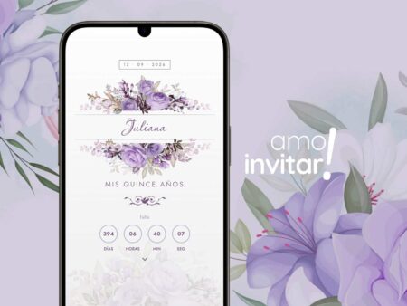 Invitación Digital Lila 15 años
