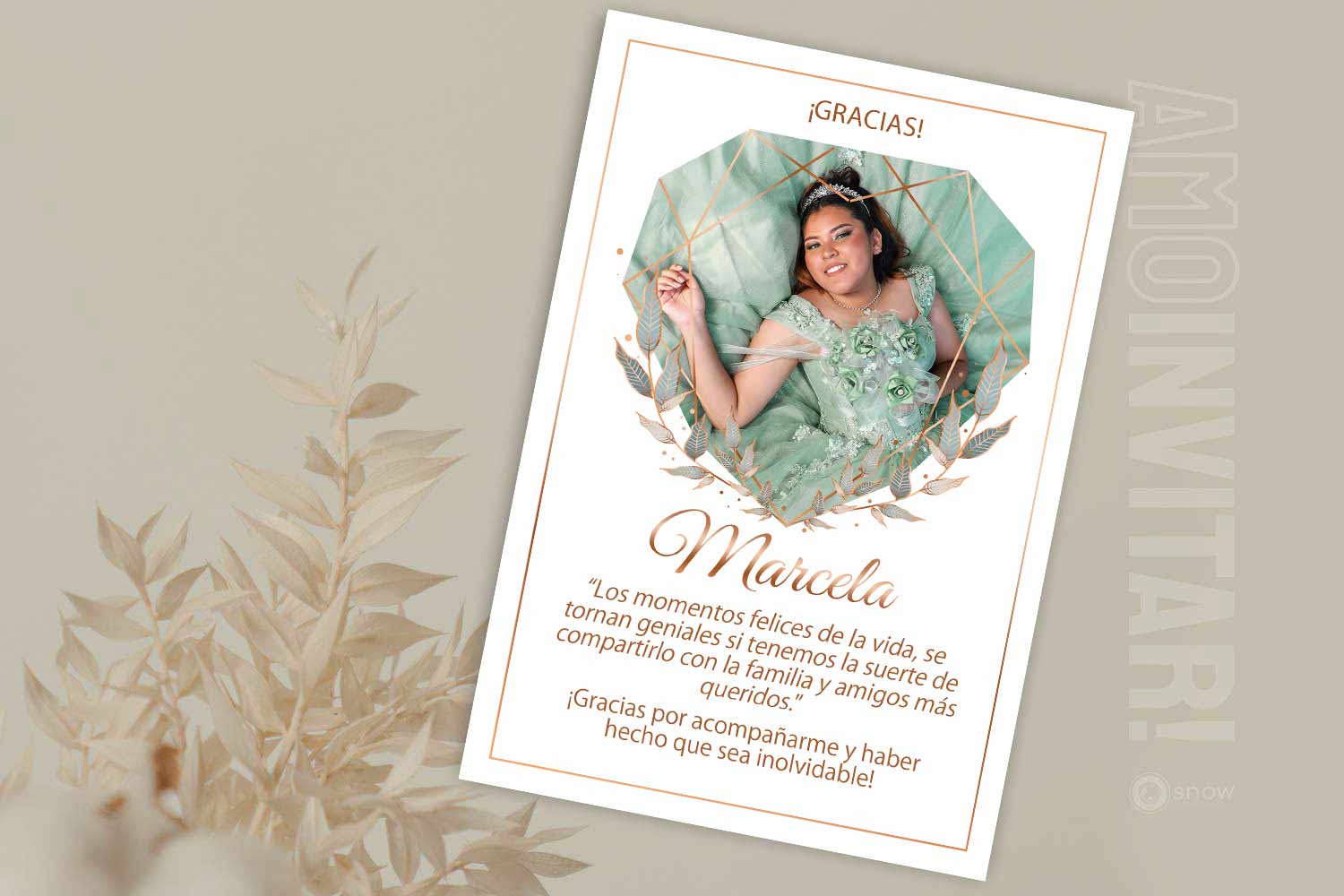 Tarjeta de agradecimiento para 15 años 5 Tarjeta de agradecimiento para 15 años - Imagen 5
