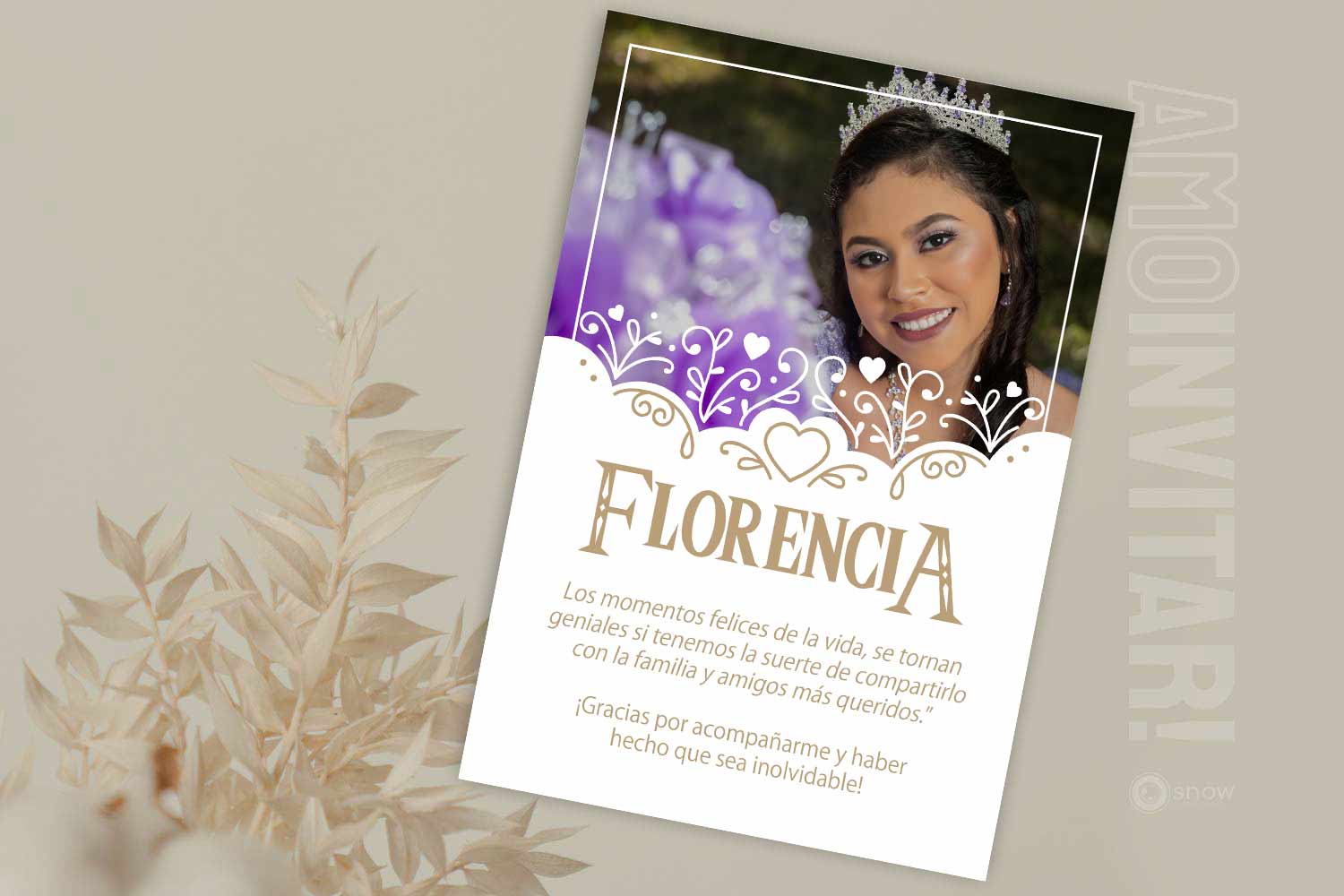 Tarjeta de agradecimiento para 15 años 6 Tarjeta de agradecimiento para 15 años - Imagen 6