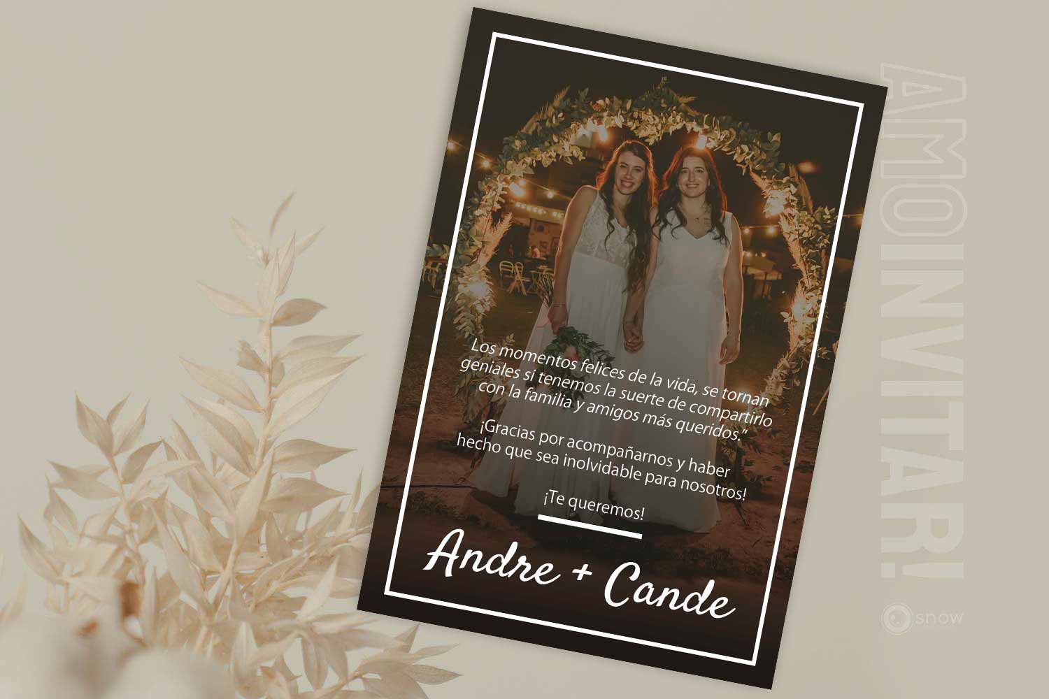 Tarjeta de agradecimiento para boda 7 Tarjeta de agradecimiento para boda - Imagen 7
